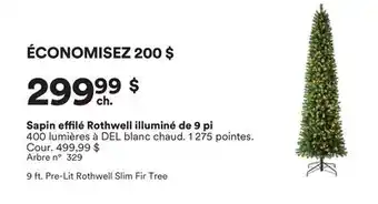Michaels Sapin effilé Rothwell illuminé de 9 pi offer