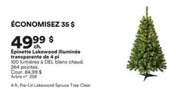 Michaels Épinette Lakewood illuminée transparente de 4 pi offer