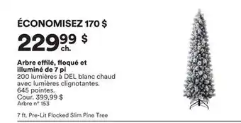 Michaels Arbre effilé, floqué et illuminé de 7 pi offer