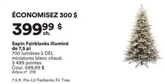 Michaels Sapin Fairblanks illuminé de 7,5 pi offer