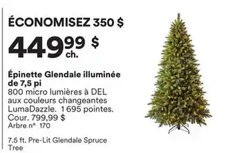 Michaels Épinette Glendale illuminée de 7,5 pi offer
