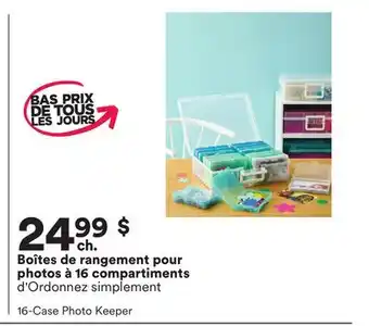 Michaels Boîtes de rangement pour photos à 16 compartiments d'Ordonnez simplement offer