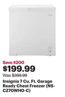 Best Buy Insignia 7 Cu. Ft. Garage Ready Chest Freezer (NS-CZ70WH0-C) offer