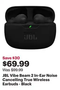 Best Buy JBL Vibe Beam 2 In-Ear Noise Cancelling True Wireless Earbuds - Black offer