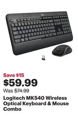 Best Buy Logitech MK540 Wireless Optical Keyboard & Mouse Combo offer
