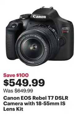 Best Buy Canon EOS Rebel T7 DSLR Camera with 18-55mm IS Lens Kit offer