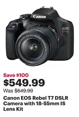 Best Buy Canon EOS Rebel T7 DSLR Camera with 18-55mm IS Lens Kit offer