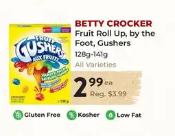 Marche Leo's BETTY CROCKER Fruit Roll Up, by the Foot, Gushers offer