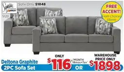 Surplus Furniture Deltona Graphite Sofa/Loveseat set offer