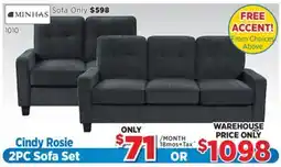 Surplus Furniture Cindy Rosie Smoke Sofa/Loveseat Set offer