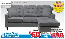 Surplus Furniture Lyman Grey 2-Piece Sectional offer