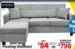 Surplus Furniture Grey 2PC Sofa & Ottoman offer