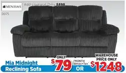 Surplus Furniture Mia Midnight Reclining Sofa offer