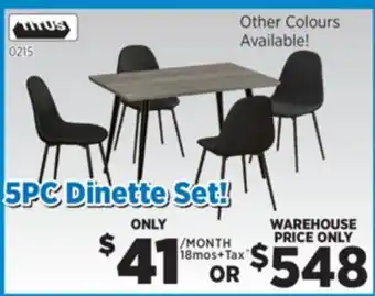 Surplus Furniture Black 5-Piece Dinette offer