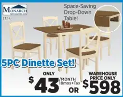 Surplus Furniture Cream & Oak 5-Piece Dinette Set offer
