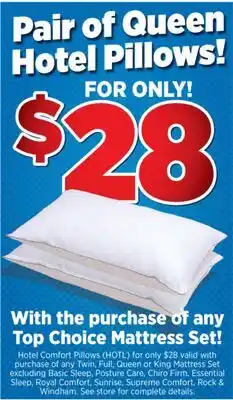 Surplus Furniture Pair of Queen Hotel Comfort Pillows offer