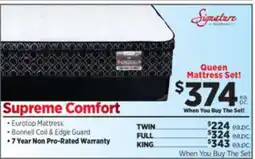 Surplus Furniture Supreme Comfort Eurotop Queen Mattress Set offer