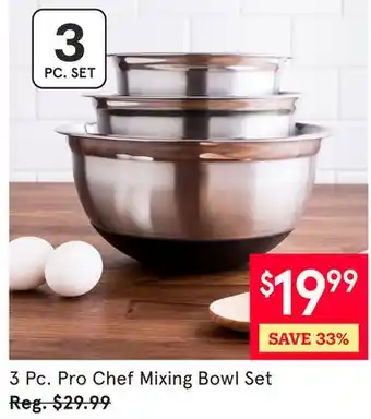 Kitchen Stuff Plus 3 Pc. Pro Chef Mixing Bowl Set offer