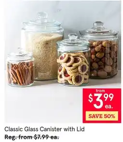 Kitchen Stuff Plus Classic Glass Canister with Lid offer
