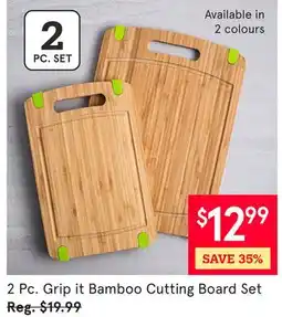 Kitchen Stuff Plus 2 Pc. Grip it Bamboo Cutting Board Set offer