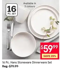 Kitchen Stuff Plus 16 Pc. Hans Stoneware Dinnerware Set offer