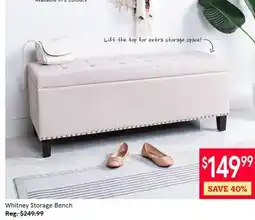 Kitchen Stuff Plus Whitney Storage Bench offer