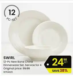 Stokes SWIRL 12-Pc New Bone China offer