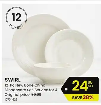 Stokes SWIRL 12-Pc New Bone China offer