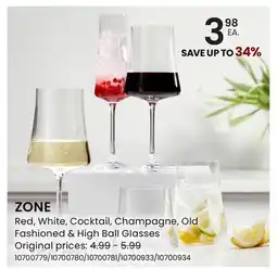 Stokes Red, White, Cocktail, Champagne, Old Fashioned & High Ball Glasses offer