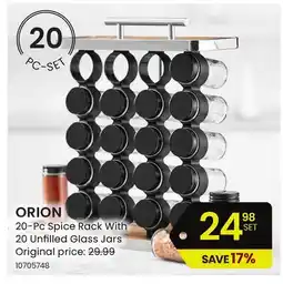 Stokes ORION 20-Pc Spice Rack With 20 Unfilled Glass Jars offer