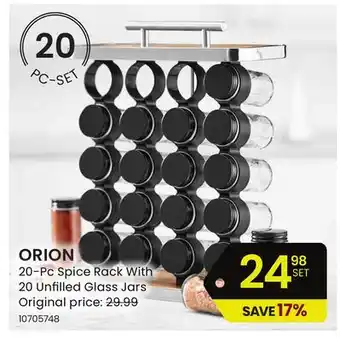 Stokes ORION 20-Pc Spice Rack With 20 Unfilled Glass Jars offer