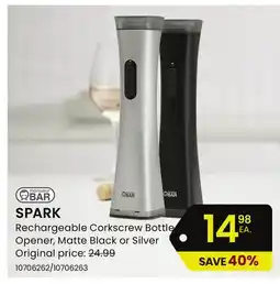 Stokes SPARK Rechargeable Corkscrew Bottle Opener offer