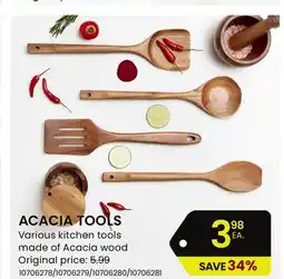 Stokes ACACIA TOOLS Various kitchen tools made of Acacia wood offer
