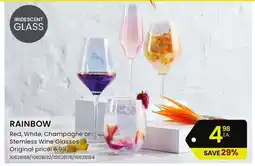 Stokes Red, White, Champagne or Stemless Wine Glasses offer