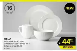 Stokes OSLO 16-Pc New Bone China Dinnerware Set offer