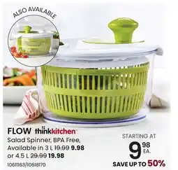 Stokes FLOW Salad Spinner, BPA Free offer
