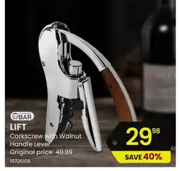 Stokes LIFT Corkscrew with Walnut Handle Lever offer