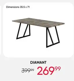 Meubles RD Diamant - Rectangular Dining Table 71 offer
