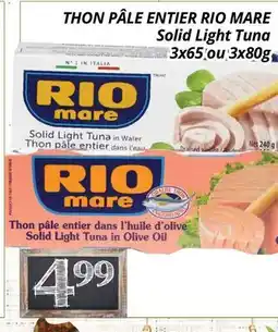 Supermarché PA THON PÂLE ENTIER RIO MARE | Solid Light Tuna offer