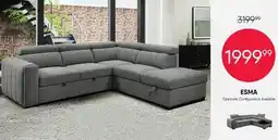 Meubles RD Esma - Convertible Sectional with Right-Side Chaise, Adjustable Headrests, and Storage offer