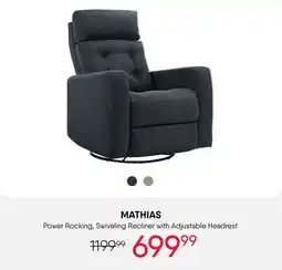 Meubles RD Mathias - Power Recliner with Adjustable Headrest offer