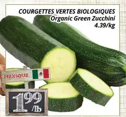 Supermarché PA COURGETTES VERTES BIOLOGIQUES | Organic Green Zucchini offer