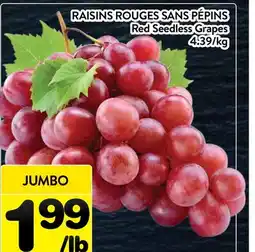 Supermarché PA RAISINS ROUGES SANS PÉPINS | Red Seedless Grapes offer
