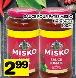 Supermarché PA SAUCE POUR PÂTES MISKO | MISKO Pasta offer
