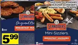 Supermarché PA SAUCISSES OU RONDINES DÉJEUNER SCHNEIDER'S | Breakfast Sausages or Rounds offer