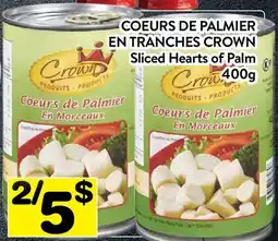 Supermarché PA COEURS DE PALMIER EN TRANCHES CROWN | Sliced Hearts of Palm offer