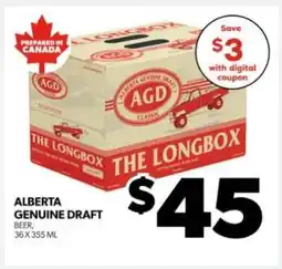 Real Canadian Liquorstore ALBERTA GENUINE DRAFT offer