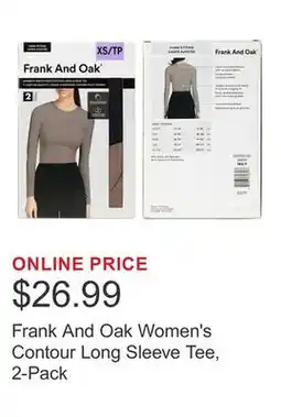 Costco Frank And Oak Women's Contour Long Sleeve Tee, 2-Pack offer