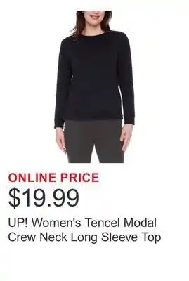 Costco UP! Women's Tencel Modal Crew Neck Long Sleeve Top offer