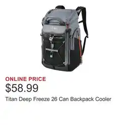 Costco Titan Deep Freeze 26 Can Backpack Cooler offer